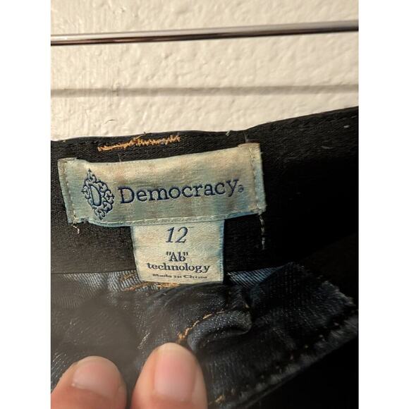 Democracy Womens Absolution Ankle Jeans Size 12 Dark Wash Skinny Whiskered‎ - Picture 3 of 9